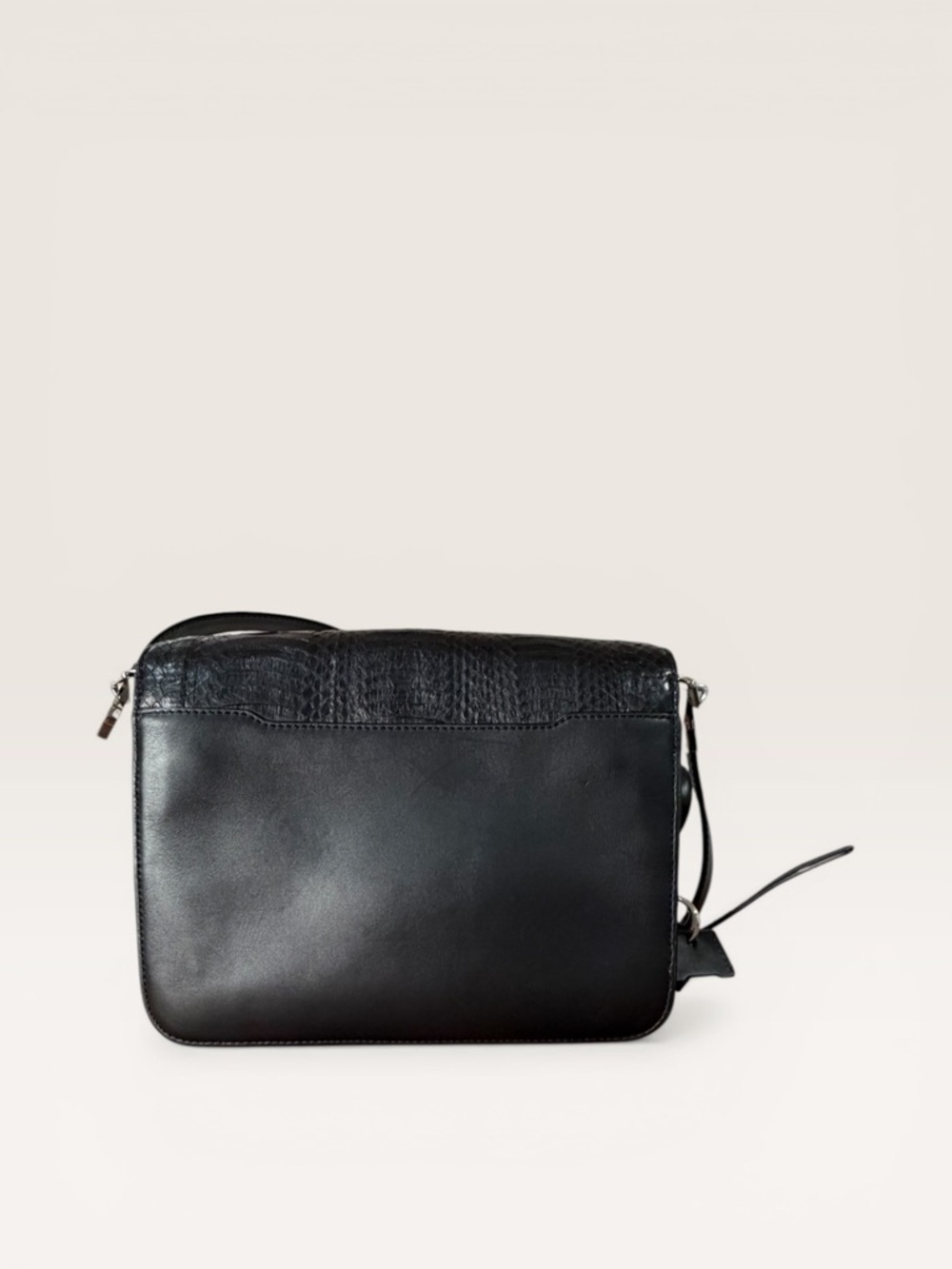 Alexander Wang black structured flap bag with snake detail - Picture 2 of 9